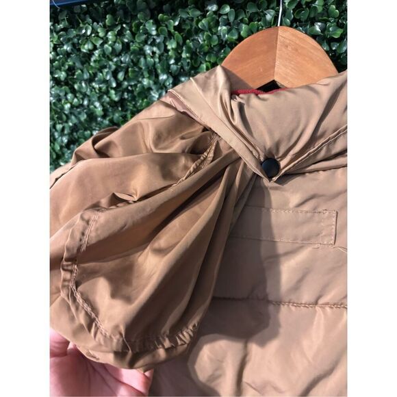 Urban Outfitters Cropped Tan Puffer Jacket Sz Large - Picture 8 of 8